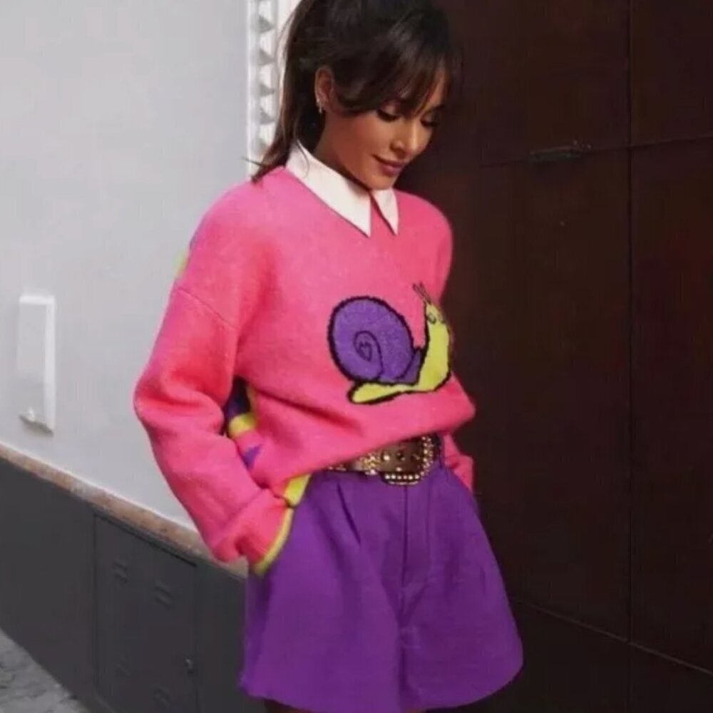 Jacquard Knit Sweater with Snail Size M NWOT - Picture 2 of 5